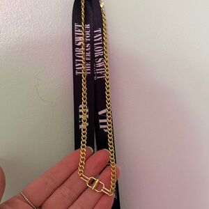 Toggle clasp 18k gold plated necklace with cz